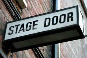 Stage Door sign